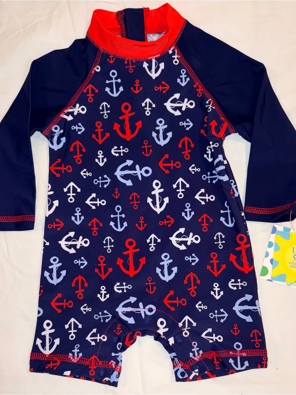Little Me 1 piece Rashguard Swimsuit sz 12 months UPF 50+ NWT
